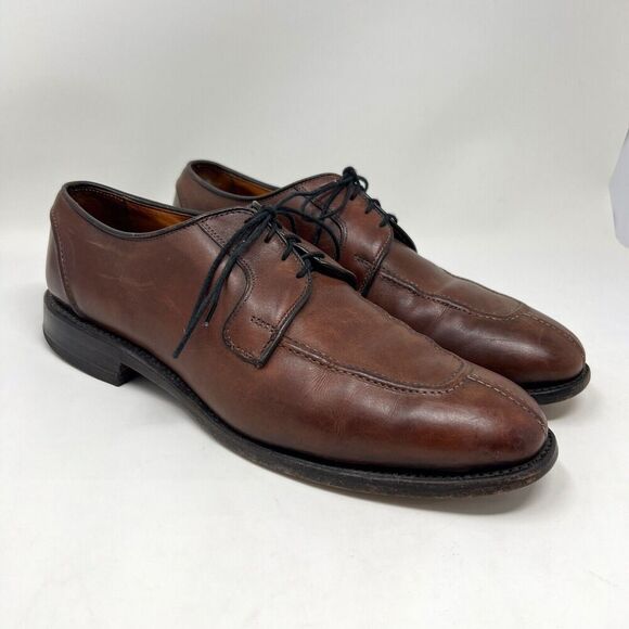 Allen Edmonds Hancock Brown Calfskin Leather Split Toe Dress Shoes Men’s‎ Size 9 - Picture 1 of 11